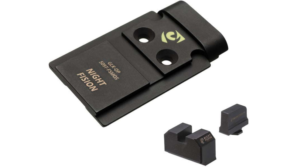 Night Fision Plate + Blacked Out Sights Combo 509T to Glock Full Size MOS, Black, GLK-OPBS-509T-MOS-ZXZX