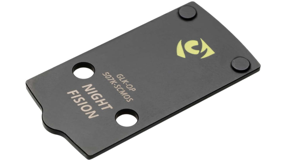 Night Fision Holosun 507K Adapter Plate, Glock Mos + Tritium Ylw Front Sight Combo, Black, GLK-OPBS-507K-43X-YGZX