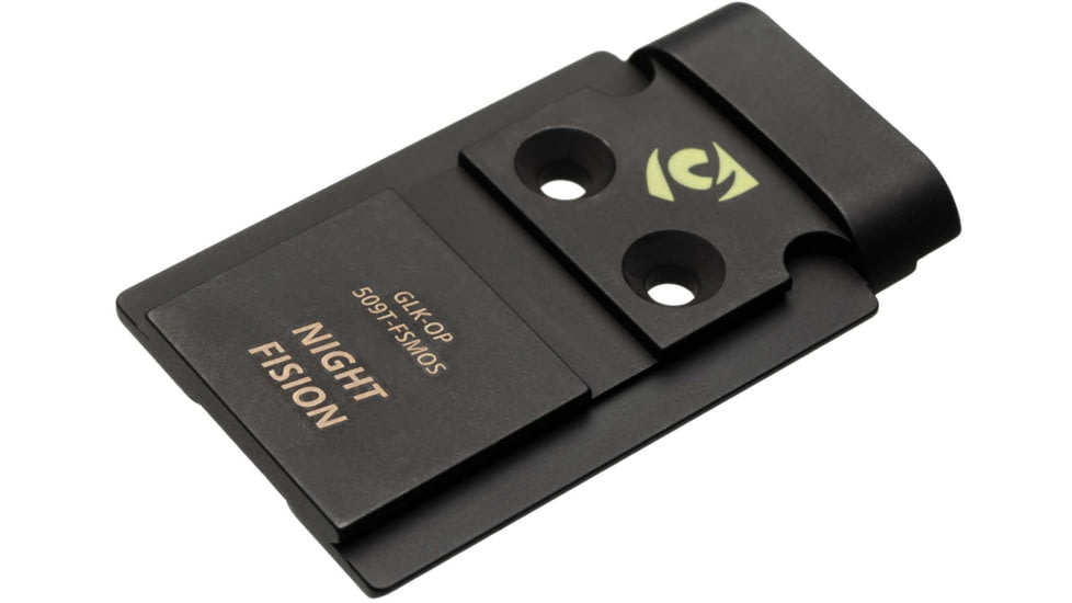Night Fision Plate + Tritium Ylw Front Sight Combo 509T to Glock Full Size MOS, Black, GLK-OPBS-509T-MOS-YGZX