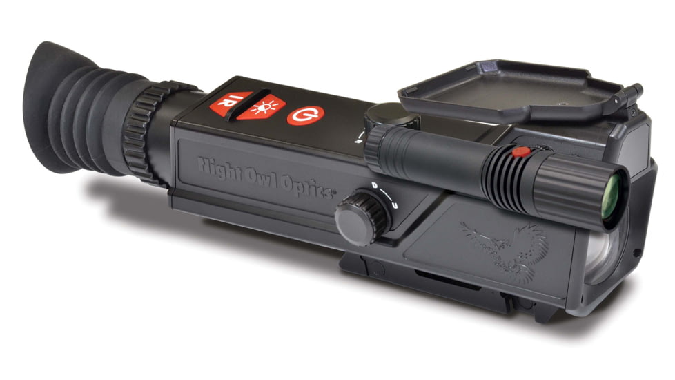 Night Owl Optics NightShot Rifle Scope, 3x40mm, Second Focal Plane, 3 Each in Black and White Reticle, Matte w/ IR850-NS Illuminator, Black, NIGHTSHOTGWP