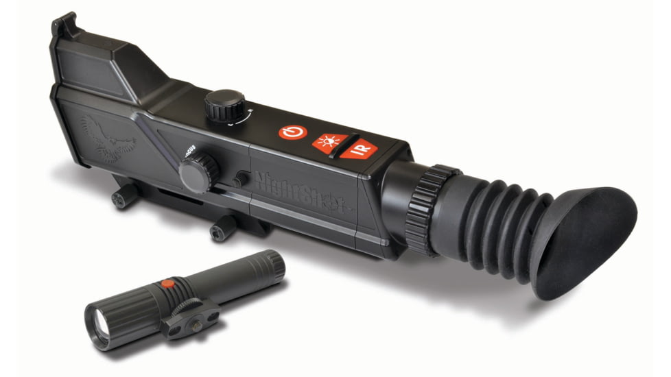 Night Owl Optics NightShot Rifle Scope, 3x40mm, Second Focal Plane, 3 Each in Black and White Reticle, Matte w/ IR850-NS Illuminator, Black, NIGHTSHOTGWP