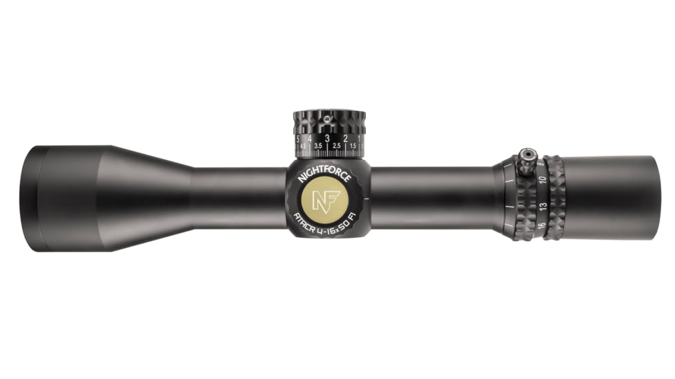 NightForce ATACR 4-16x50mm ZeroStop Rifle Scope, Capped Windage, Digillum, PTL, MIL-C, Black, Full-Size, C618