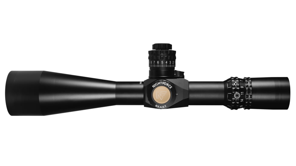 NightForce The BEAST 5-25x56mm F1 Rifle Scope, Black - ZeroStop - 2 Speed - .25 MOA, MOAR Reticle, Black, Full-Size, C450