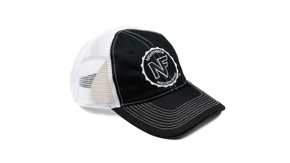 NightForce Hat, Black, Mesh Back, Embroidered, Adjustable, A421