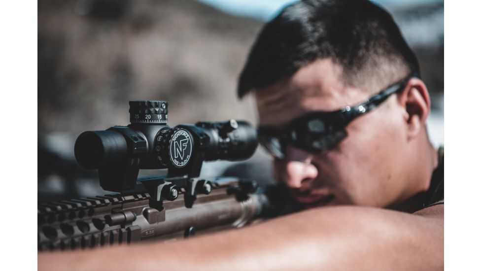 NightForce NX8 F1 Riflescope, 1-8x24mm, 30mm Tube, First Focal Plane, FC-Mil Reticle, Black, C598