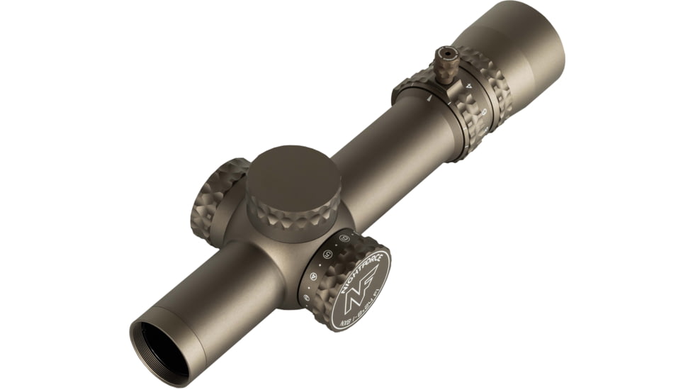 NightForce NX8 1-8x24mm Capped Rifle Scope, 30mm Tube, First Focal Plane, FC-MOA Reticle, Dark Earth, C691