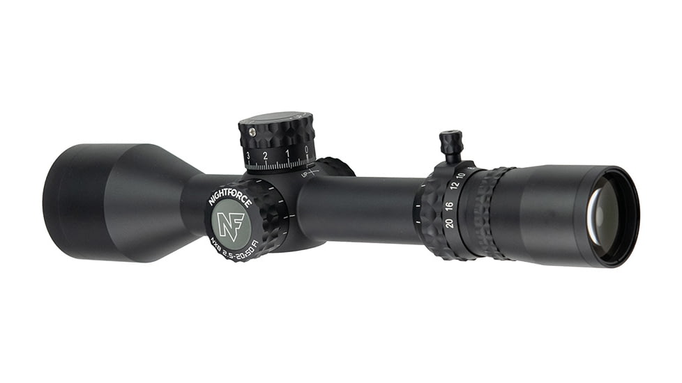 NightForce NX8 2.5-20x50mm F1 Rifle Scope, 30mm Tube, First Focal Plane, MOA-XT Reticle, Black, C651