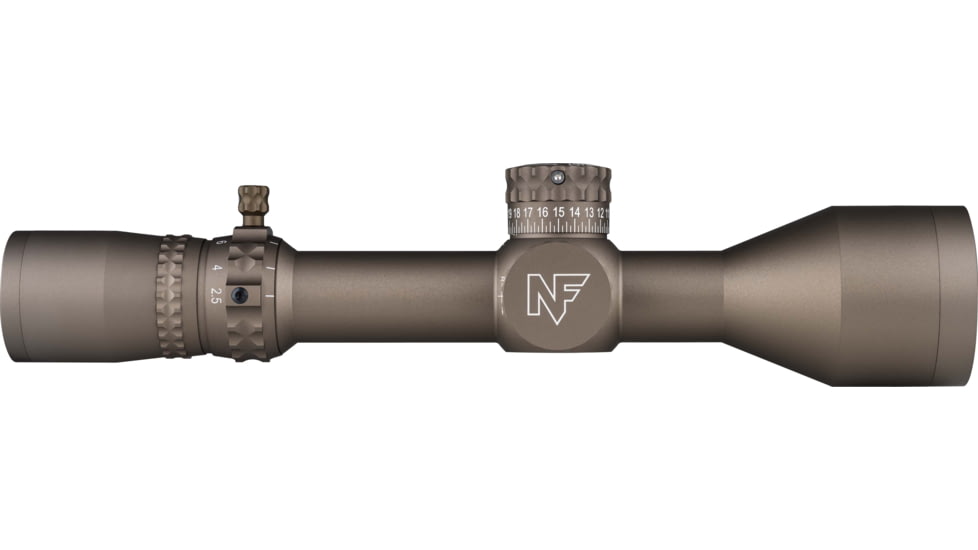 NightForce NX8 2.5-20x50mm F1 Rifle Scope, 30mm Tube, First Focal Plane, MOAR Reticle, Dark Earth, C685