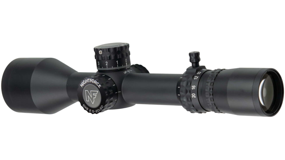 NightForce NX8 2.5-20X50mm Rifle Scope F2, ZeroStop, .1 Mil-Radian, DigIllum, PTL, Mil-CF2, Black, C638