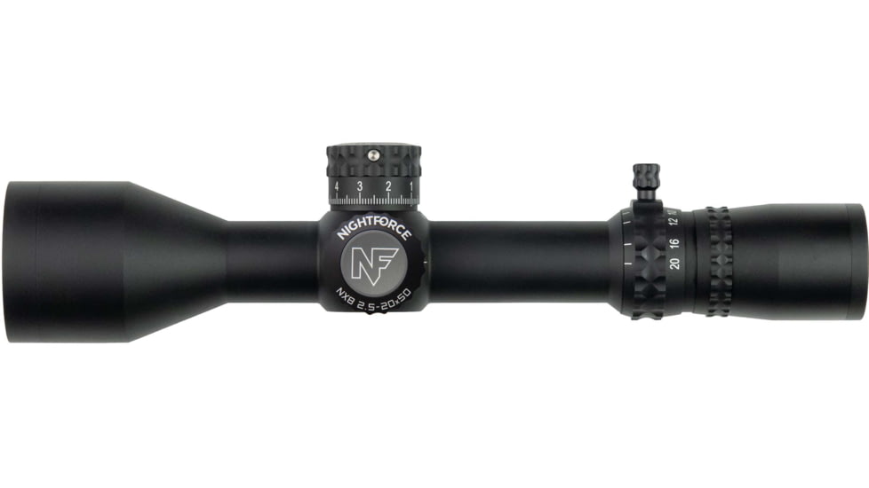 NightForce NX8 2.5-20X50mm Rifle Scope F2, ZeroStop, .1 Mil-Radian, DigIllum, PTL, Mil-CF2, Black, C638