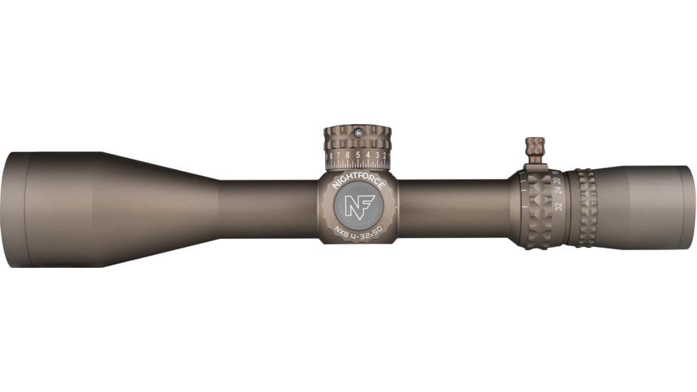 NightForce NX8 4-32x50mm Rifle Scope, 30mm Tube, Second Focal Plane, MOAR-CF2D Reticle, Dark Earth, C688