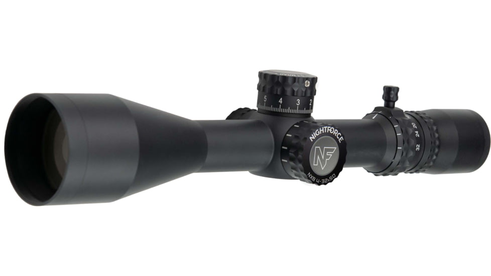 NightForce NX8 4-32X50mm Rifle Scope F2, ZeroStop, .1 Mil-Radian, DigIllum, PTL, Mil-CF2D, Black, C640