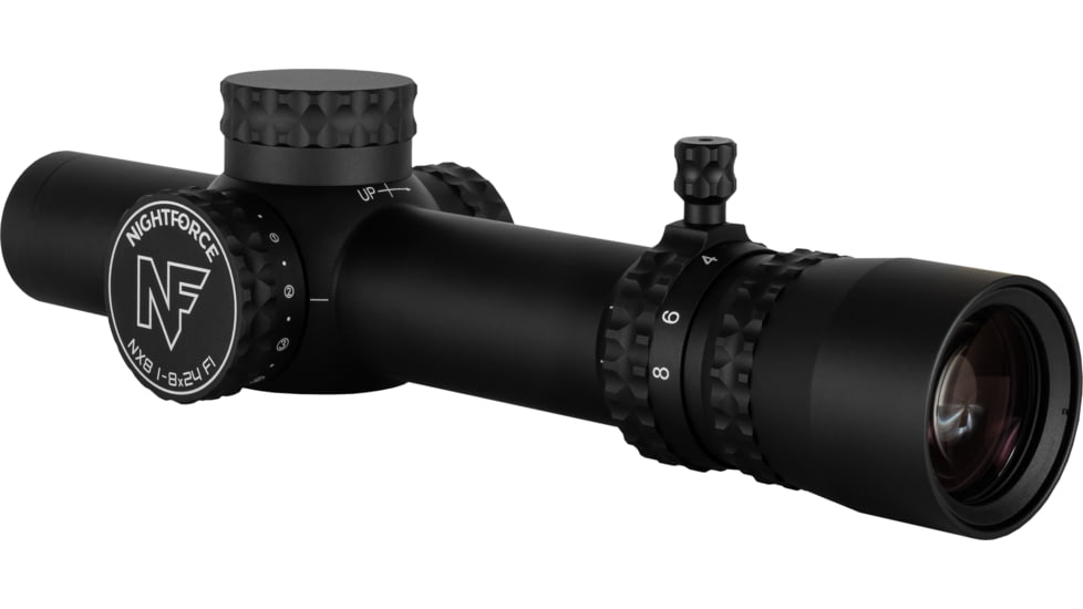 NightForce NX8 Capped E/W Rifle Scope, 1-8x24mm, 30mm Tube, FC-DMx Reticle, Black, C654