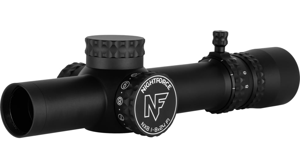 NightForce NX8 Capped E/W Rifle Scope, 1-8x24mm, 30mm Tube, FC-DMx Reticle, Black, C654