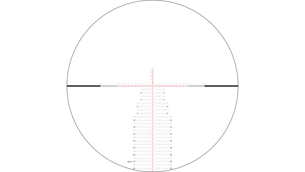 NightForce NX8 Rifle Scope, 2.5-20X50mm, 30mm Tube, First Focal Plane, F1, ZeroStop, .1 Mil-Radian , DigIllum, Mil-XT Reticle, C632