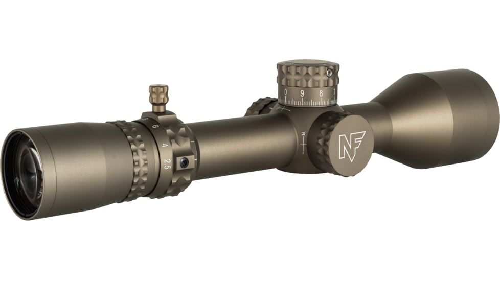 NightForce NX8 ZeroStop Rifle Scope, 2.5-20mm, 30mm Tube, F1/FFP, MIL-XT Reticle, Dark Earth, C665