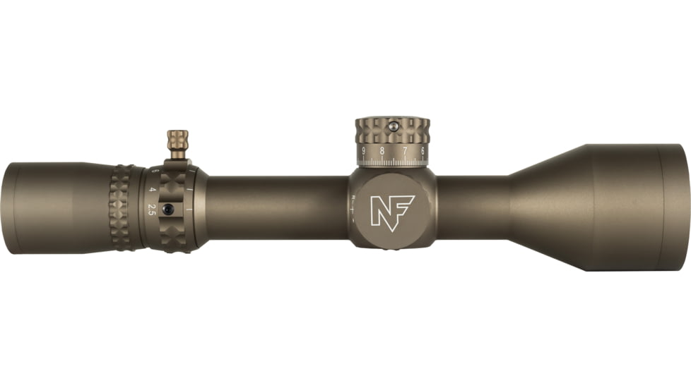 NightForce NX8 ZeroStop Rifle Scope, 2.5-20mm, 30mm Tube, F1/FFP, MIL-XT Reticle, Dark Earth, C665