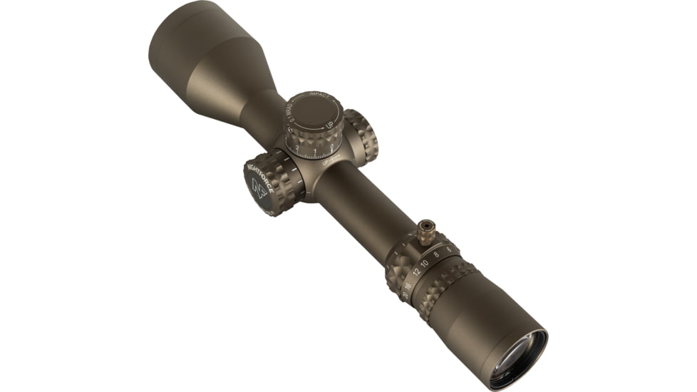 NightForce NX8 ZeroStop Rifle Scope, 2.5-20mm, 30mm Tube, F1/FFP, MIL-XT Reticle, Dark Earth, C665
