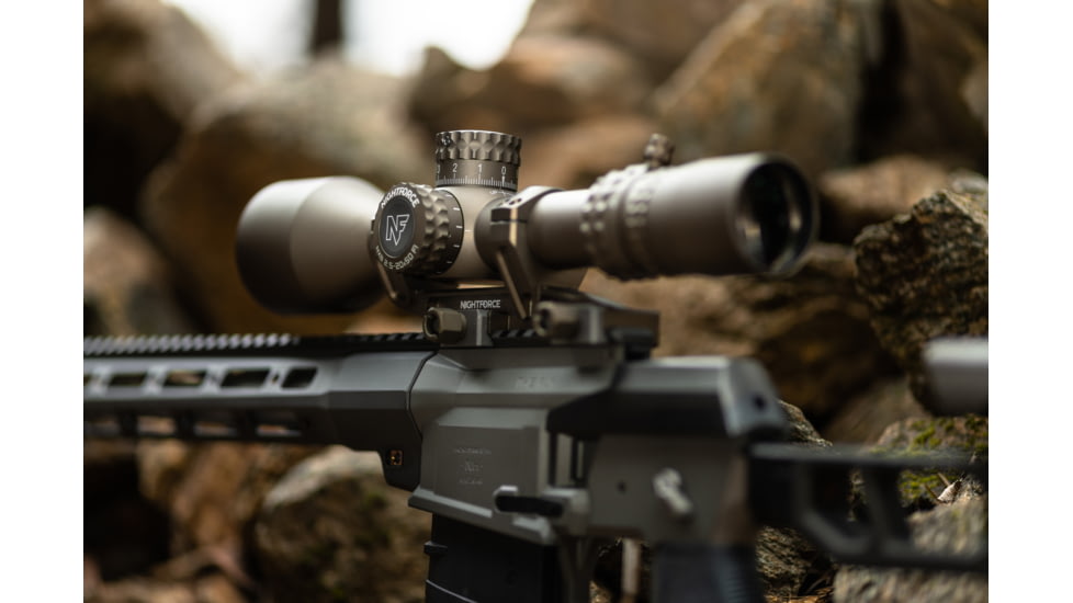 NightForce NX8 ZeroStop Rifle Scope, 2.5-20mm, 30mm Tube, F1/FFP, MIL-XT Reticle, Dark Earth, C665