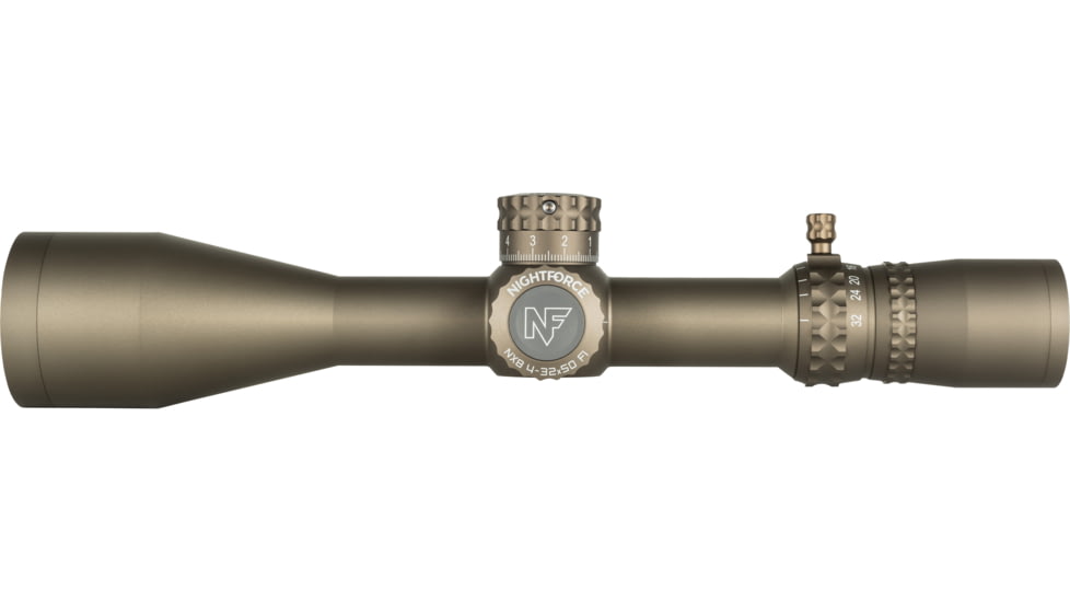 NightForce NX8 ZeroStop Rifle Scope, 4-32mm, 50mm Tube, MIL-XT Reticle, Dark Earth, C667
