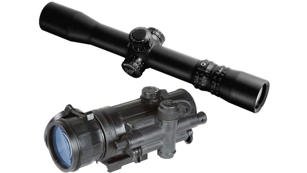 Nightforce NXS - 2.5-10x32mm - .250 MOA - Mil-Dot - NVD - PTL, Black, 30 mm C470 Rifle Scope with Armasight Co-mr-3 Bravo Night Vision Medium Range Clip-on System Generation 3 Bravo Grade and adapter #