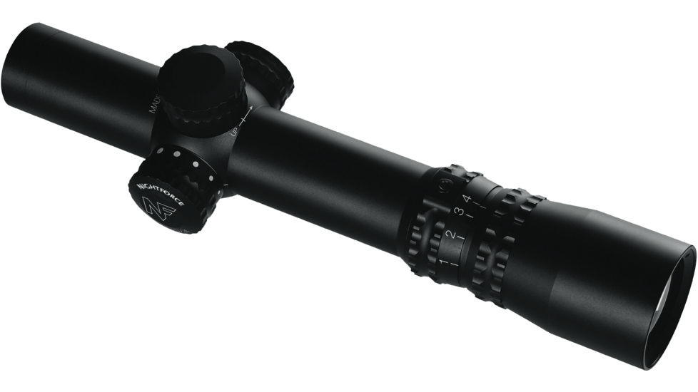 NightForce 1-4x24 NXS Compact Illuminated Reticle Rifle Scope, angle view