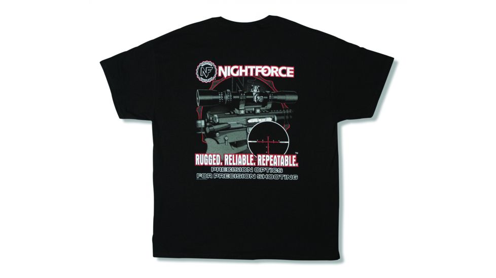Nightforce T-Shirt, Excel, Black, Large, Black, Lge A233