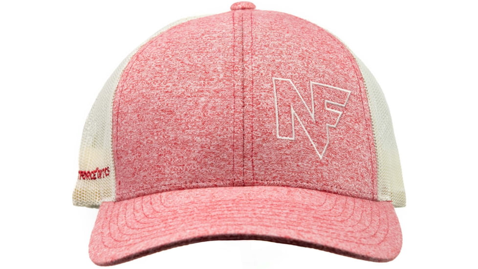 NightForce Trucker Hat, Low Profile, w/ NF Offset Logo, Red Heather, Small, A522-S