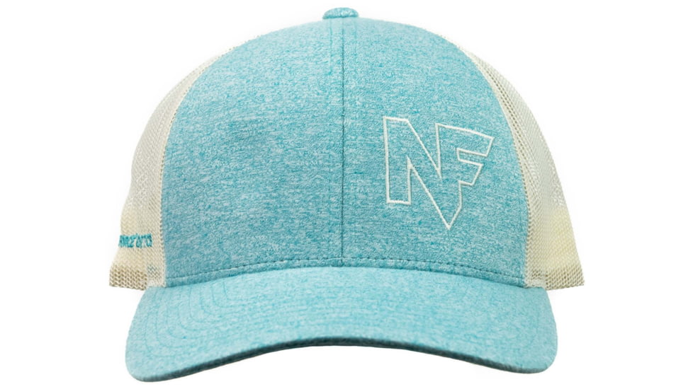 NightForce Trucker Hat, Low Profile, w/ NF Offset Logo, Teal Heather, Small, A521-S