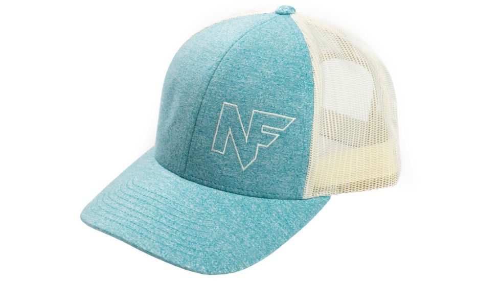 NightForce Trucker Hat, Low Profile, w/ NF Offset Logo, Teal Heather, Small, A521-S