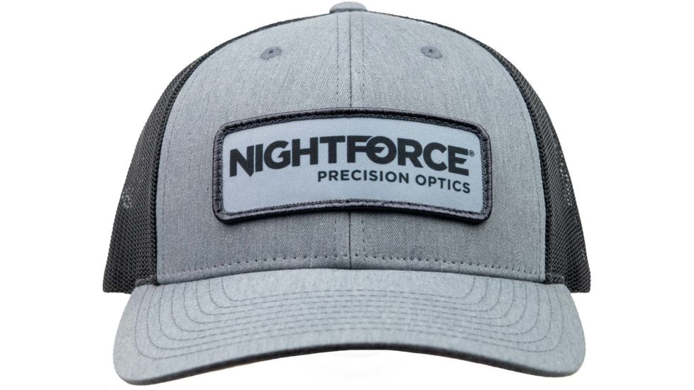 NightForce Trucker Hat, Low Profile, w/ Patch, Black/Grey, Medium/Large, A524-ML