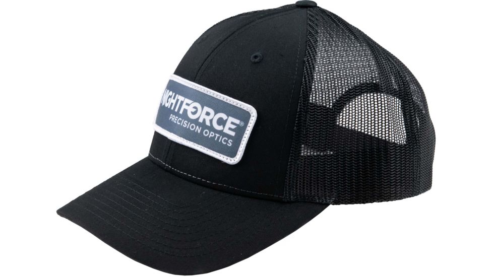 NightForce Trucker Hat, Low Profile, w/ Patch, Black, Medium/Large, A523-ML