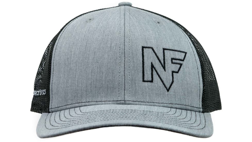 NightForce Trucker Hat, w/ NF Offset Logo, Black/Grey, A520
