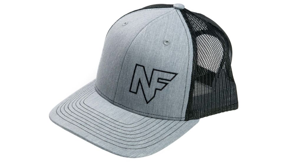 NightForce Trucker Hat, w/ NF Offset Logo, Black/Grey, A520