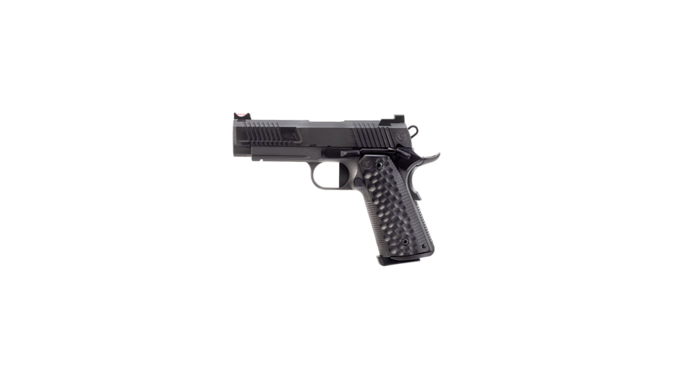 Nighthawk Custom Agent-1 Pistol, 9mm Luger, 4.25in barrel, black stainless steel frame, custom black G10 grip, recoil operated semi-automatic, fiber-optic front, Heinie rear, 10 round magazine, NCFAGENT19MM4.251FRRMPG