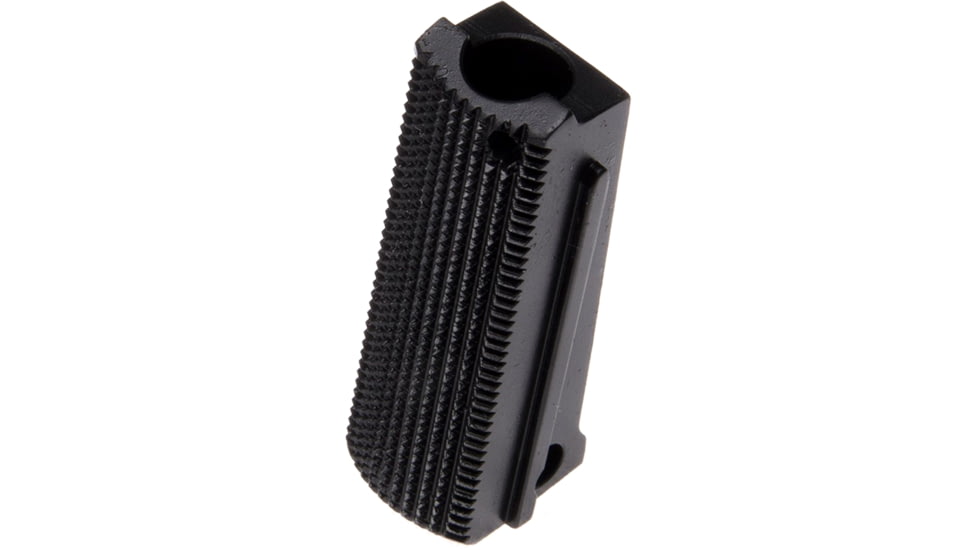 Nighthawk Custom Mainspring Housing, Officer Flat, Checkered 25 LPI, Carbon, Fully Machined, SP0240