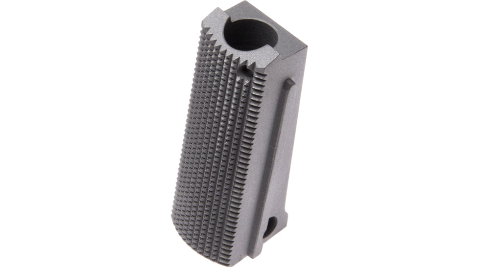 Nighthawk Custom Mainspring Housing, Officer Flat, Checkered 25 LPI, Stainless, Fully Machined, SP0240-S