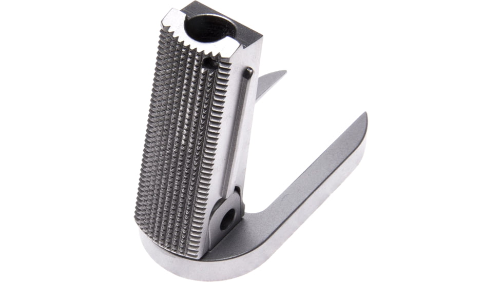 Nighthawk Custom Mainspring Housing, Officer Flat, Checkered 25 LPI w/Mag Well, Stainless, Fully Machined, SP0239-S