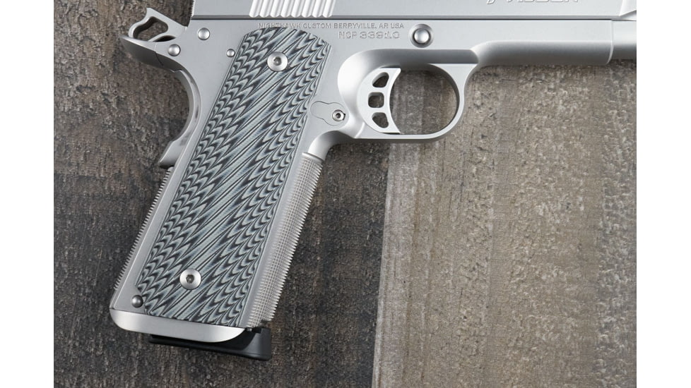 Nighthawk Custom Mil-Tac Black and Gray Spiral Grips, Gov., No Logo, G137