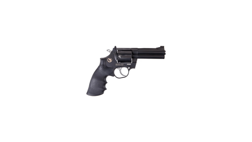 Nighthawk Custom Mongoose Revolver, .357 Magnum, 4in barrel, matte black steel frame, Hogue black rubber grip, revolving chamber, gold bead front, adjustable notch rear, 6 round cylinder, NCF-ME-.357 MG-4-1-FRRMPG