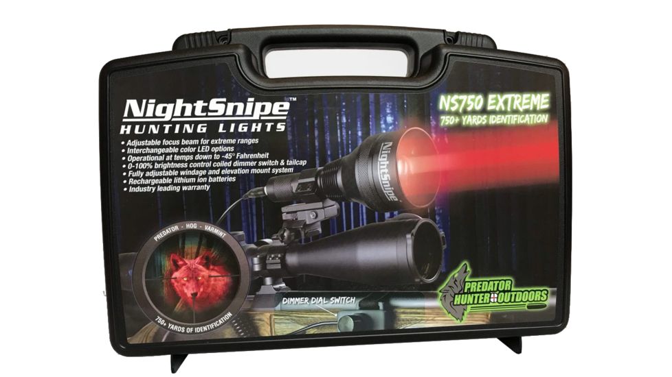 NightSnipe Class-3 Double Trouble NS750 Dimmable Hunting Light, Green 2, Red 2 Beam, C3A-750D-RGRG-8858