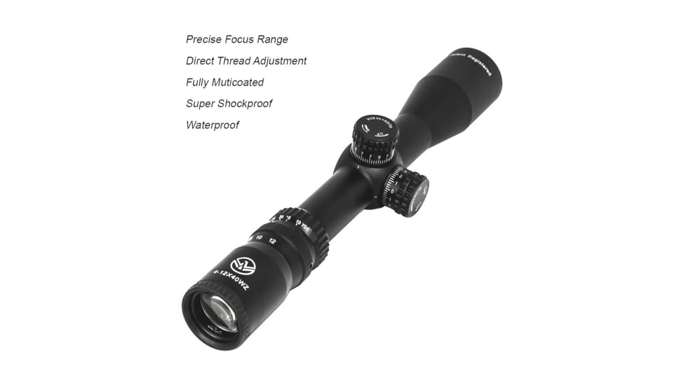 NightStar 4-12x40mm 30mm Tube Rifle Scope, Second Focal Plane, Black, NS11151
