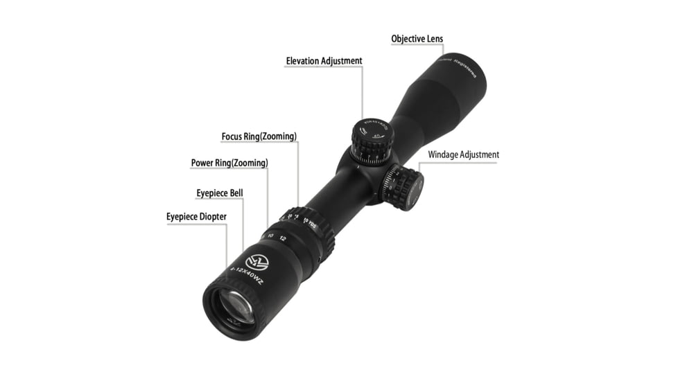NightStar 4-12x40mm 30mm Tube Rifle Scope, Second Focal Plane, Black, NS11151