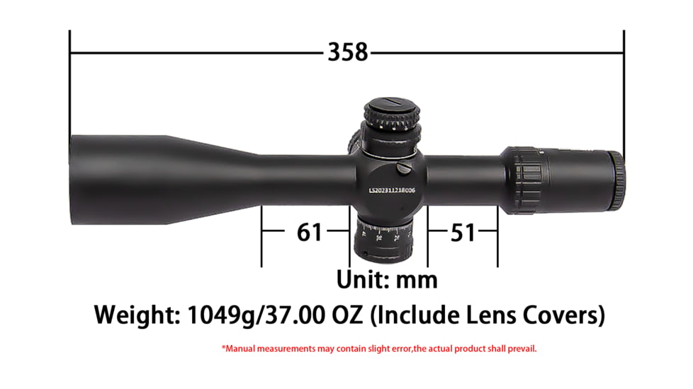 NightStar 6-24x50mm 34mm Tube Rifle Scope, Fist Focal Plane, MRAD Reticle, Black, NS11218