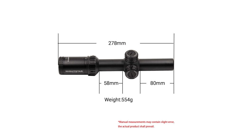 NightStar 1-6x24mm LPVO 30mm Tube Riflescope, Second Focal Plane