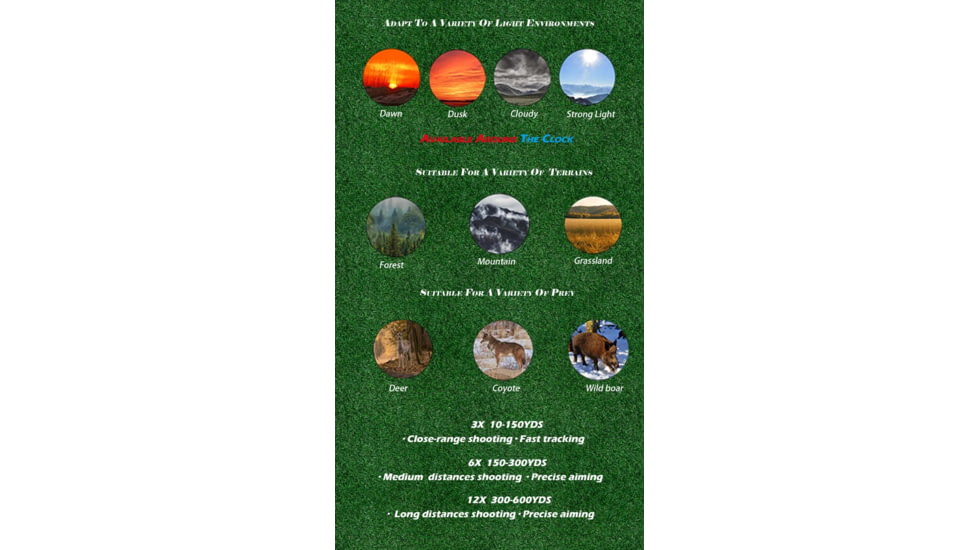 NightStar 3-12x42mm 30mm Tube Riflescope, First Focal Plane, Illuminated Mil-Dot, Black, NS11214