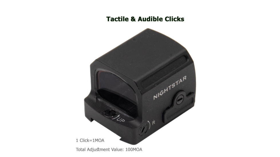 NightStar PT17MR Reflex Red Dot Sight, 1x17mm, 0.86x0.67in, 3 MOA Dot, Circle Dot, Circle, Black, PT17MR