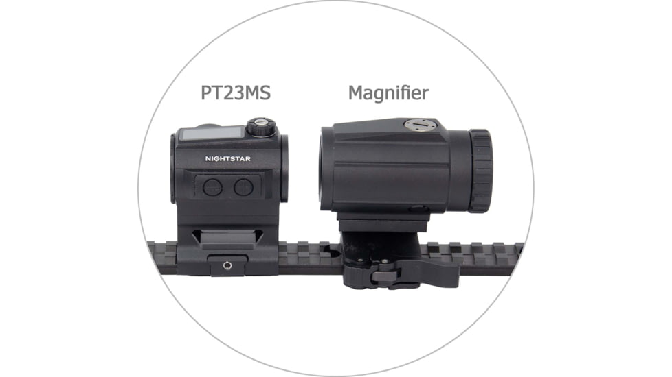 NightStar PT23MS Ultra Short Solar Reflex Red Dot Sight, 1x23mm, 3 MOA, Black, PT23MS