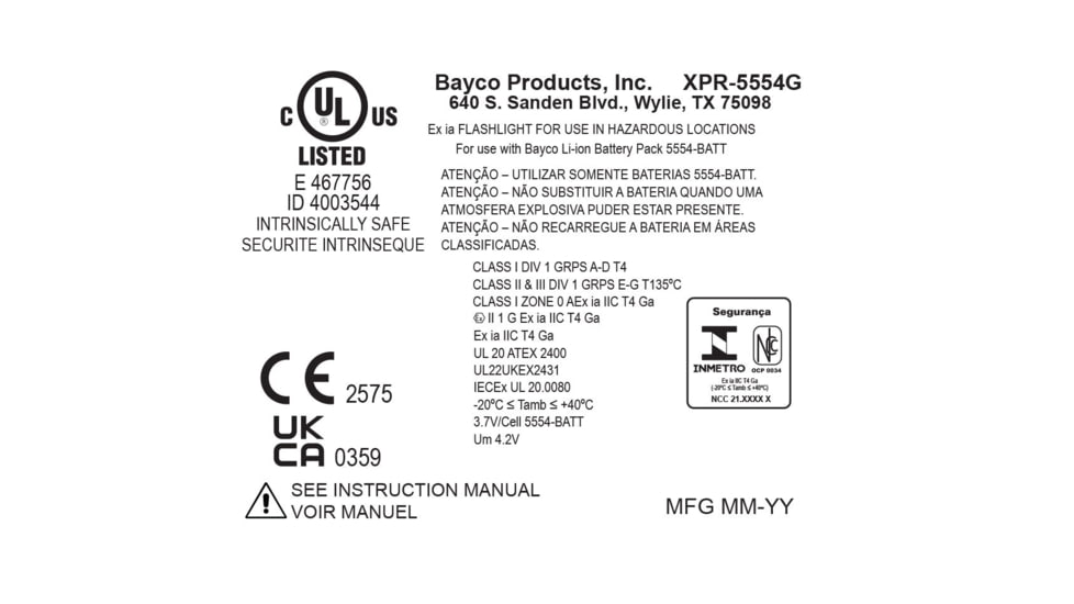 Nightstick Atex Intrinsically Safe Rechargeable Dual-light Headlamp - XPR-5554G