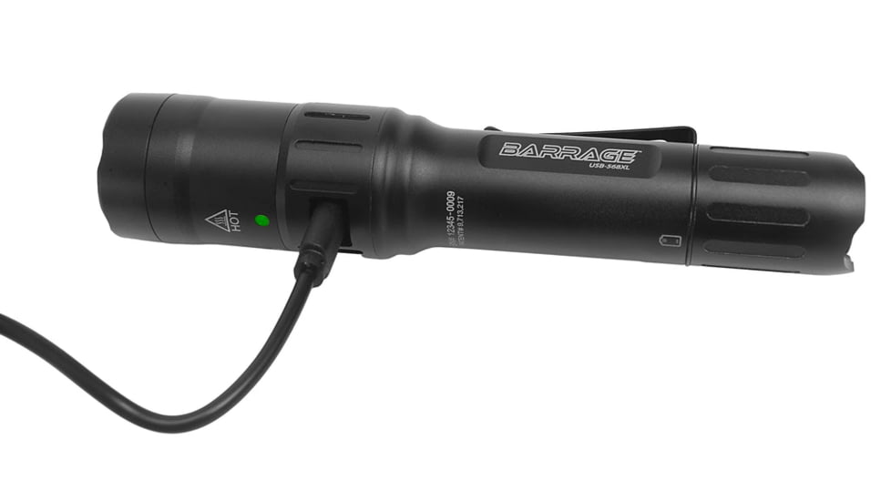 Nightstick BARRAGE USB Tactical Flashlight, 900 Lumen, 3 Hour Run Time, Matte Finish, Black